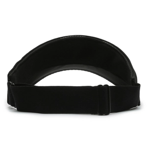 Adjustable black sun visor hat for outdoor sports with elastic strap and buckle back