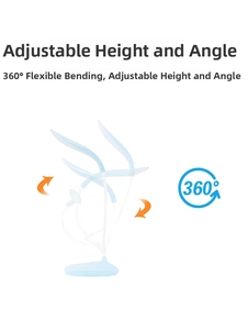 Detail of blue LED desk lamp with a 360-degree flexible gooseneck for easy adjustment