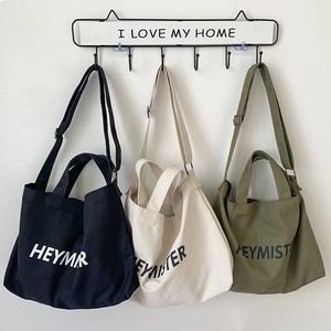 Large Capacity Canvas Tote Bag Letter Print Streetwear Shoulder Crossbody Bag For Women Casual Daily Use