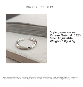 Macro detail of S925 sterling silver irregular open ring with 3.8g to 4.0g weight