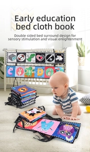 Doppelseitiges Stoffbuch für Babys zur frühen sensorischen und visuellen Stimulation