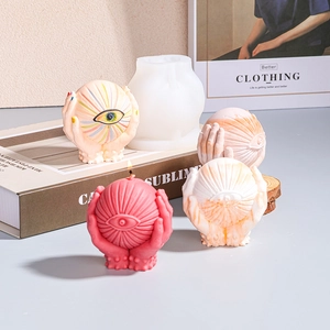 DIY silicone mold for hands holding eyeball candle sculptures and plaster art ornaments
