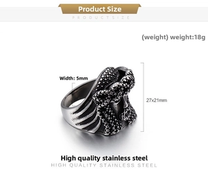 Detail view of retro stainless steel Indian chief ring with 27x21mm dimensions