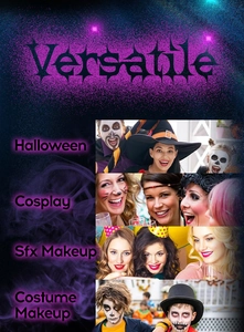 Halloween face and body paint set for cosplay SFX makeup and skeleton party looks
