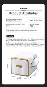 Detailed size specifications and materials for the Nordic creative toothpaste squeezer