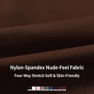 High-elasticity yoga sports bra made of soft nylon and spandex in dark brown color