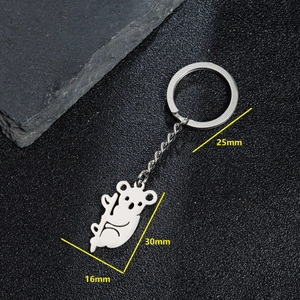 Süßer Koala Anhänger Schlüsselanhänger aus Edelstahl mit 30mm x 16mm auf schwarzem Leder