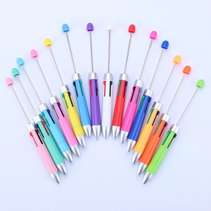 Creative DIY multi-color beaded ballpoint pens in thirteen vibrant assorted colors