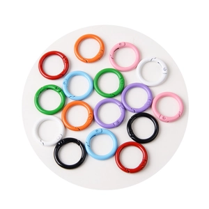 Multi-color 23mm metal spring O-rings for keychains and DIY bag accessories