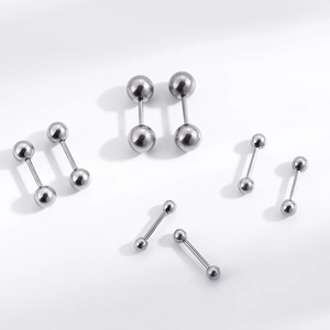 Chirurgische Edelstahl Barbell Ohrstecker in vier verschiedenen Größen für Knorpel Piercings