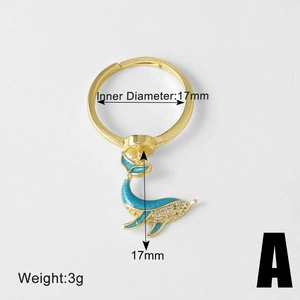Detail showing 17mm inner diameter and 3g weight of a blue whale pendant ring