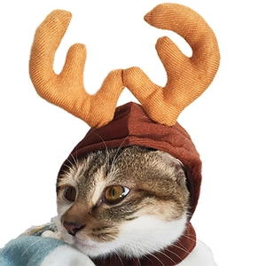 Christmas reindeer antler headpiece for cats and small dogs on a clean white background