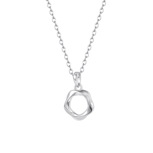 S925 sterling silver Mobius loop necklace featuring a sleek polished flowing wave pendant