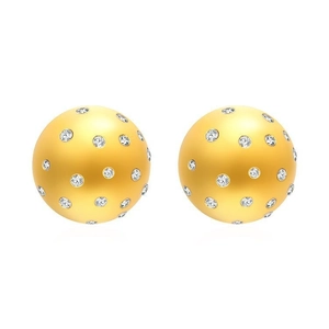 Boucles d'oreilles élégantes en acier inoxydable doré 18K avec pavé de diamants brillants