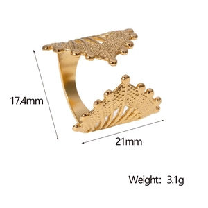 Detail showing dimensions of geometric fan-shaped cutout ring with 17.4mm height