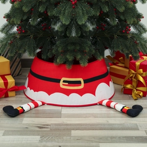 Christmas Tree Collar With Legs Santa Snowman Elf Design Fabric Tree Skirt For Holiday Home Party Xmas Tree Base Decorations
