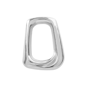 Macro shot of silver 304 stainless steel geometric square charm for DIY jewelry making