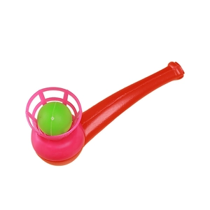 Nostalgic plastic floating pipe ball toy for kids featuring orange pipe and green ball