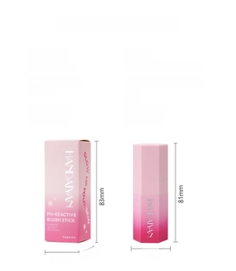 Detailansicht des Handaiyan PH reaktiven Jelly Blush Sticks mit Maßangaben und Gewicht.