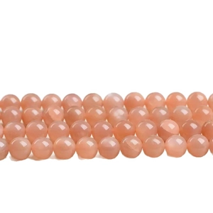 Pink orange sunstone round beads for DIY jewelry making with high polished finish