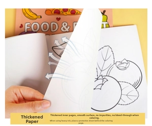 Close-up of thick, bleed-proof paper in the children's food coloring book