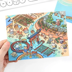 Infeel.Me 3D miniature stickers set featuring cute animals and healing farm scenery
