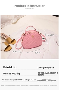 Chic pink quilted half-moon crossbody bag with chain strap on white fabric