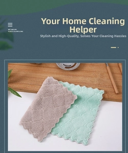 Close-up of microfiber dishcloths with pineapple texture and wavy edges in gray and green
