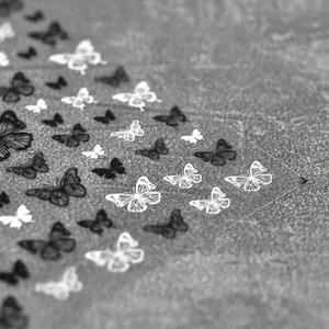 Japanese style TO-856 thin nail art stickers featuring black and white butterfly designs