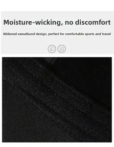 Close-up of the breathable wide sweatband inside the black outdoor men baseball cap