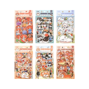 Lot de 6 autocollants chiens mignons incluant Corgi et Shiba Inu pour carnets