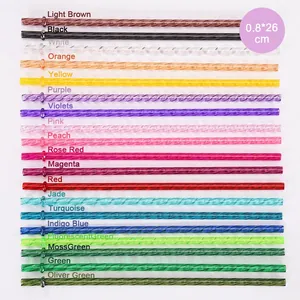 Reusable 26cm Tritan straws with 0.8cm diameter in 19 assorted spiral colors