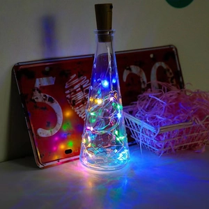 Christmas cork LED string lights in a tree-shaped glass bottle for festive gift decoration
