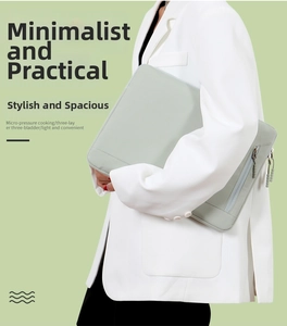 Three-layer mint green laptop sleeve showing multi-pocket storage and metallic zipper