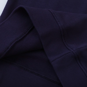 Kids navy blue fleece sweatshirt featuring ribbed cuffs and soft cotton blend fabric