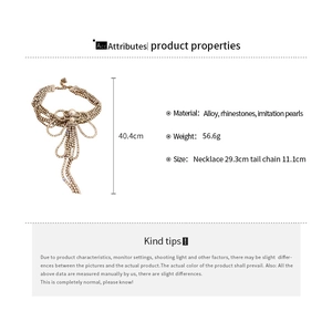 Spécifications détaillées du collier multicouche avec nœud, glands et perles de luxe