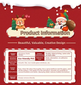 Detail showing eco-friendly double-sided PVC Christmas static window decals