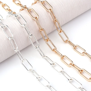 Cadena de clip de 5m en oro y plata para creación de joyería minimalista DIY