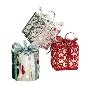 Christmas tree hanging glowing gift box decorations set for holiday party home decor items