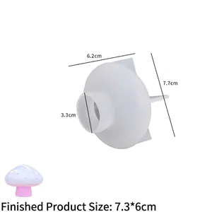 Dettaglio macro dello stampo in silicone a fungo 3D con dimensioni per scatola in resina