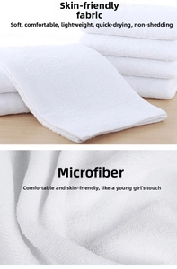 Macro texture view of thick white microfiber beach towel showing soft quick-dry fabric fibers