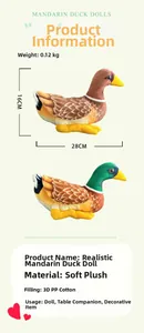 Detailed plush duck dimensions 28cm length 16cm height with soft PP cotton filling