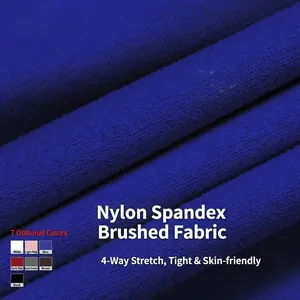 Brushed nylon spandex yoga bodysuit with four-way stretch in royal blue finish