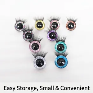 3D colorful doll eyes with eyelashes in various glitter colors for plush toy making