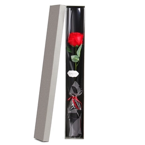 Red eternal rose soap flower in luxury black display gift box for Valentine's Day