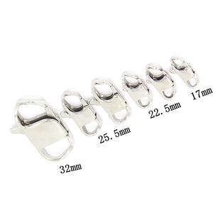 Various sizes of stainless steel lobster clasps from 17mm to 32mm for DIY jewelry making