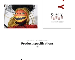 Detailed view of Halloween hanging pumpkin ghost decoration with witch hat and red mesh fabric