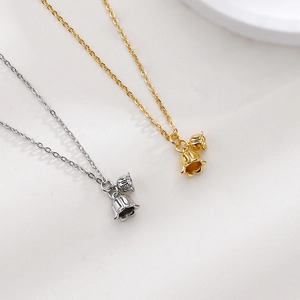 Elegant gold and silver lily of the valley pendant necklaces with delicate chains