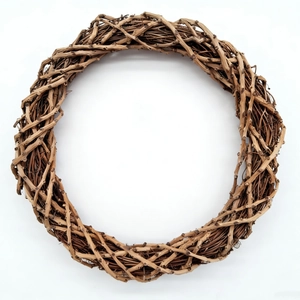 Couronne en rotin naturel tressé pour décoration de Noël DIY et suspension rustique