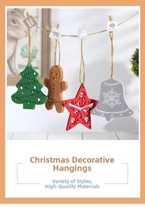 Felt Christmas ornaments featuring a gingerbread man, tree, and snowflake on a twine rope
